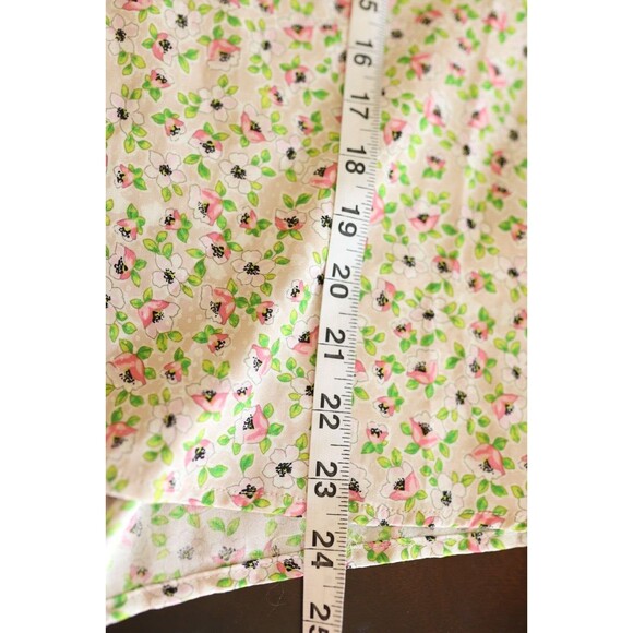 Cupcakes and Cashmere Pink Floral Print Ruffle Tie-Neck Long Sleeve Top, Size L - Picture 3 of 15